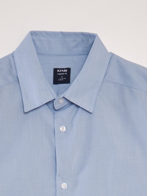 Chemise Homme Personnalisée Indochino - Bleu Uni, 100% Coton - Taille 16 1/2 - Occasion Très Bon état
