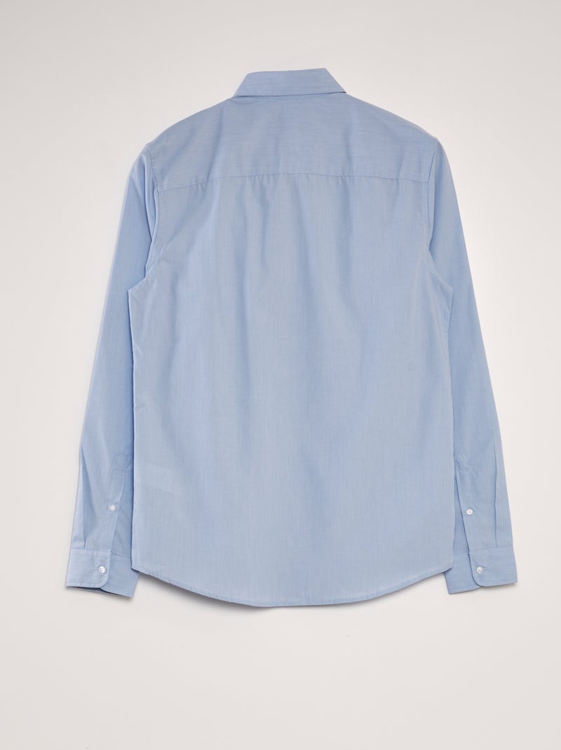 Chemise classique unie Bleu ciel - Kiabi
