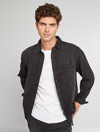 Chemise classique unie denim