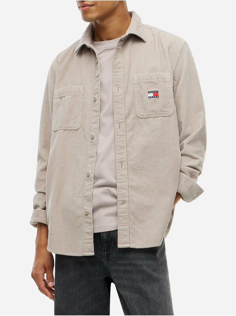 Chemise col boutonné - tommy jeans Taupe - Kiabi