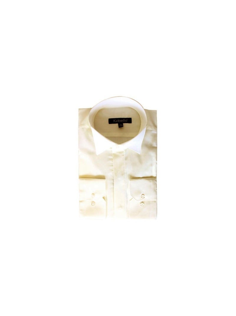 Chemise col cassé Kebello Ecru - Kiabi