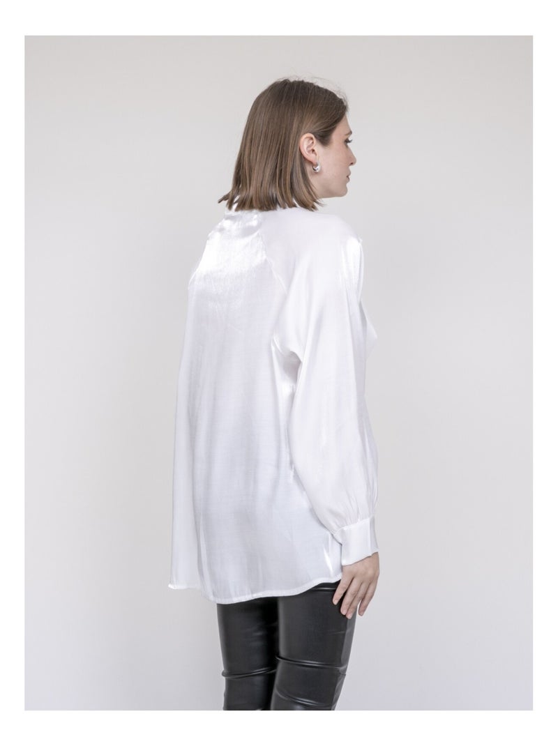 Chemise col lavallière ORNELLA Blanc - Kiabi