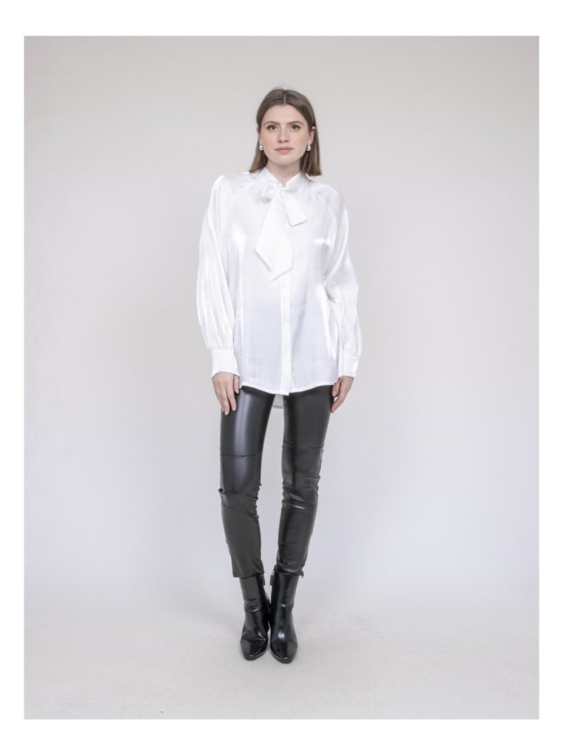 Chemise col lavallière ORNELLA Blanc - Kiabi