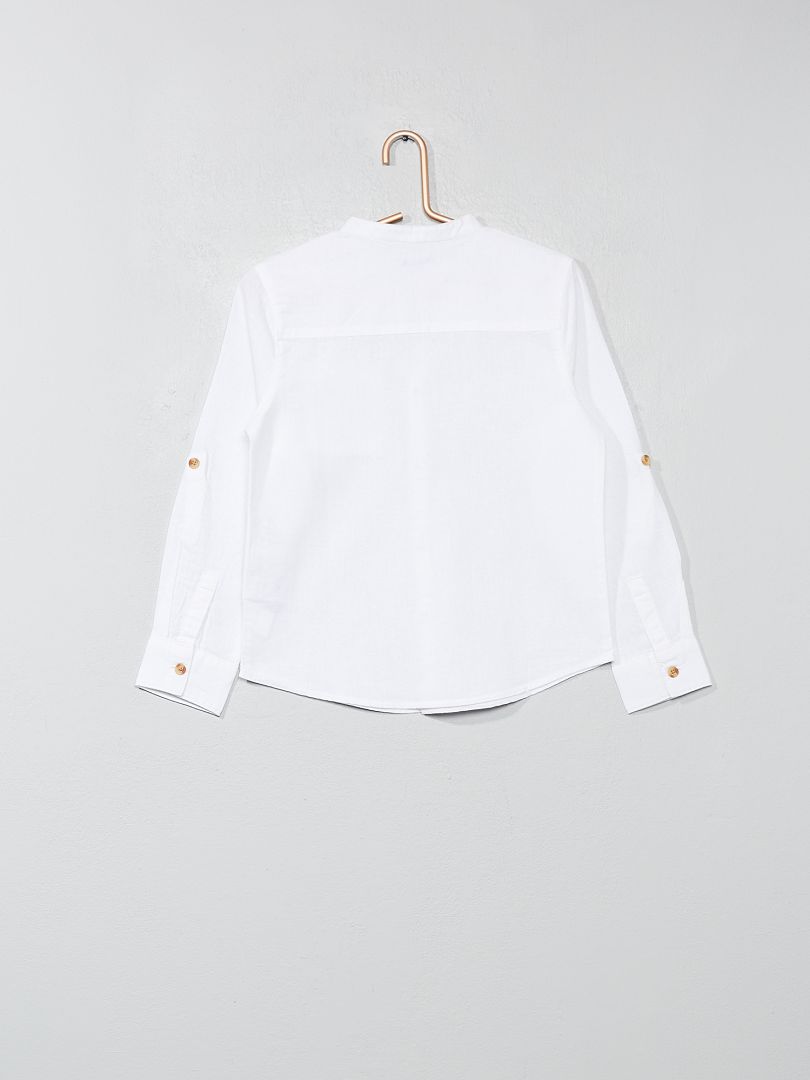 Chemise col mao blanc - Kiabi