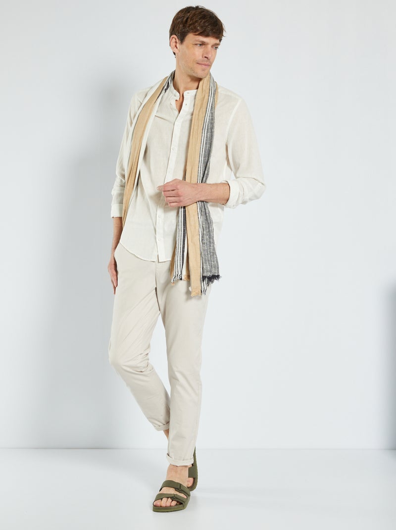 Chemise col mao blanc - Kiabi