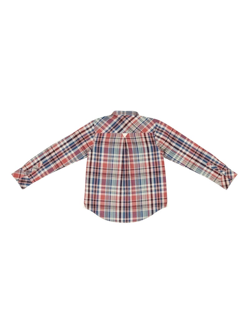 Chemise Col Mao   Carreaux Bordeaux  LIVERPOOL - 'LA FAUTE A VOLTAIRE' Bordeaux - Kiabi