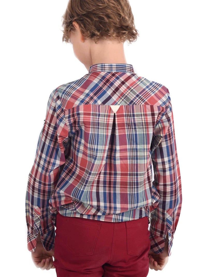 Chemise Col Mao   Carreaux Bordeaux  LIVERPOOL - 'LA FAUTE A VOLTAIRE' Bordeaux - Kiabi