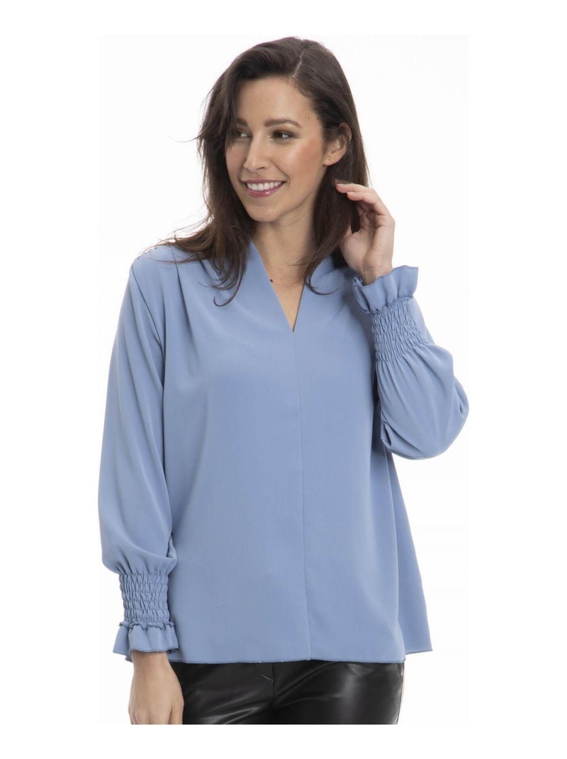 Chemise col mao CATHY - Gérard Pasquier Bleu foncé - Kiabi