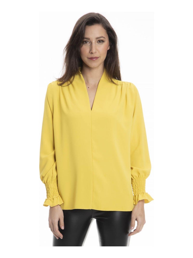 Chemise col mao CATHY - Gérard Pasquier Jaune - Kiabi