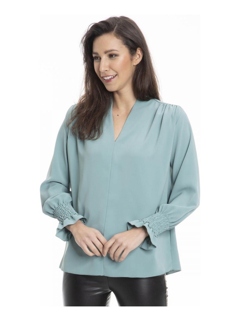 Chemise col mao CATHY - Gérard Pasquier Vert - Kiabi