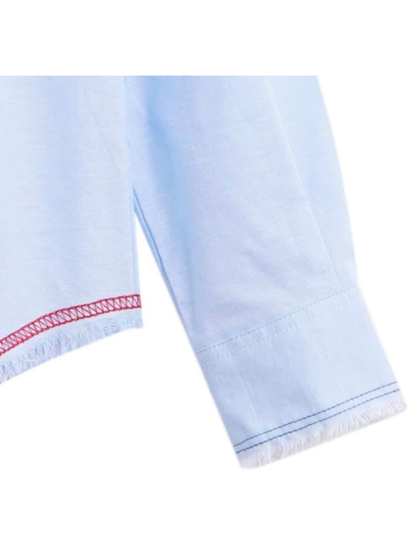 Chemise Col Mao      Cérémonie  RIMBAUD - La Faute à Voltaire Bleu clair - Kiabi