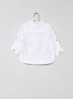 Chemise col mao en voile de coton - Kiabi