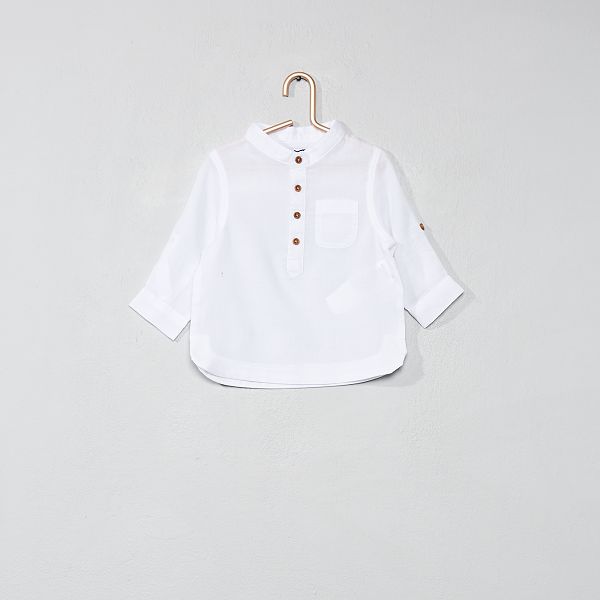 Chemise Col Mao En Voile De Cotons Bebe Garcon Blanc Kiabi 8 00