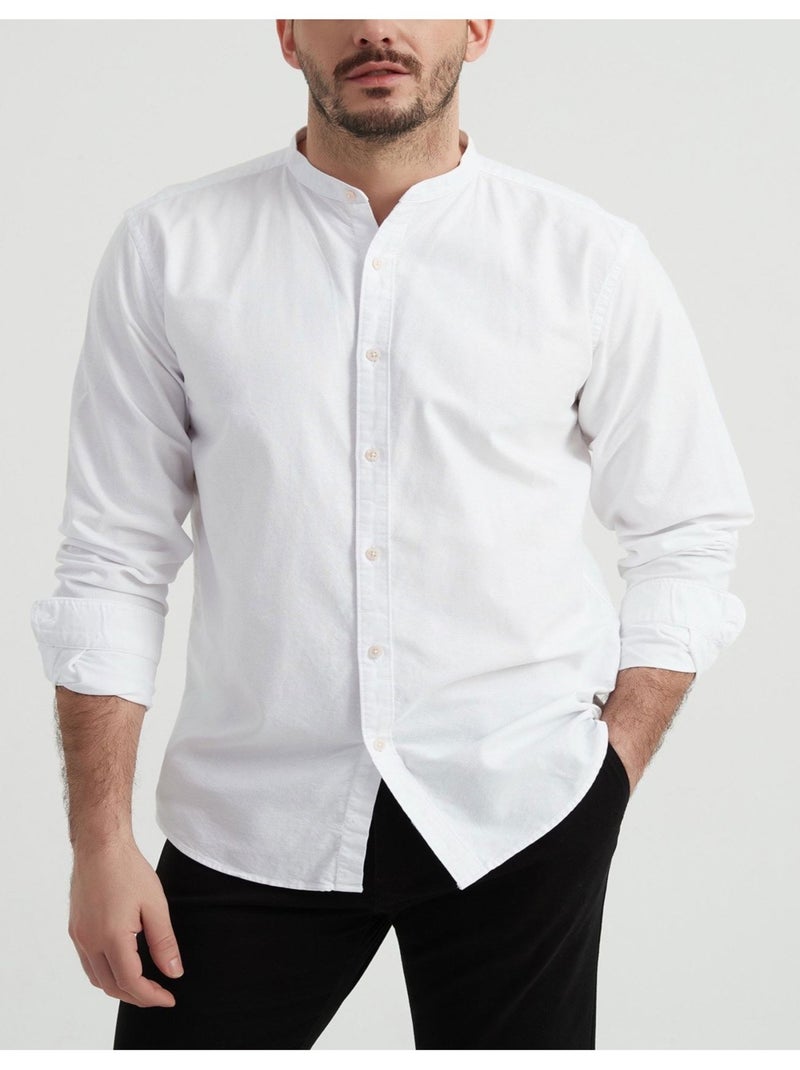 Chemise Col Mao Kebello Blanc - Kiabi
