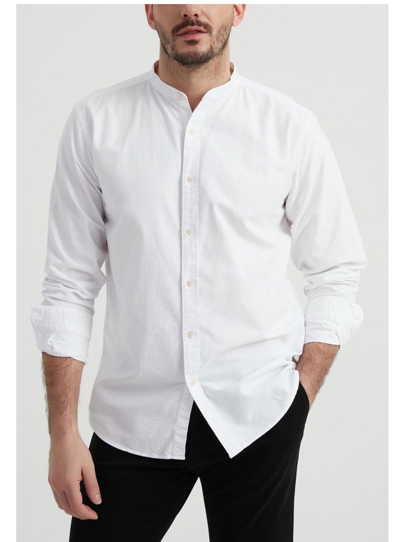 Chemise Col Mao Kebello Blanc - Kiabi