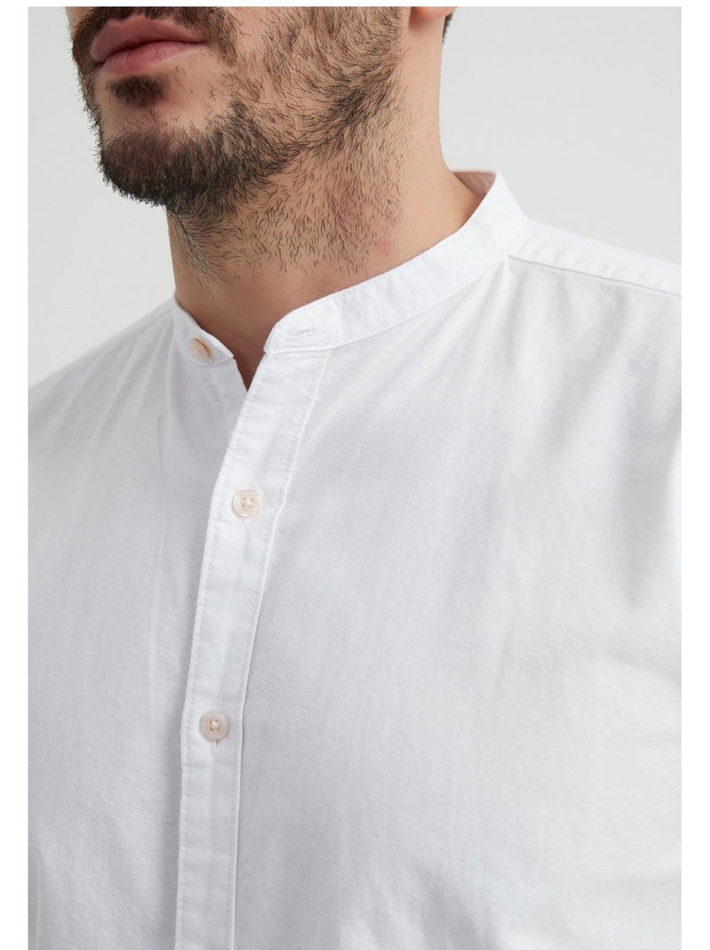 Chemise Col Mao Kebello Blanc - Kiabi