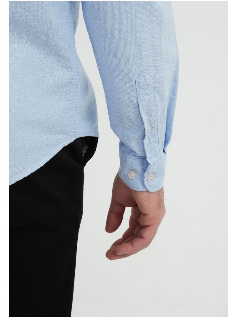 Chemise Col Mao Kebello Bleu ciel - Kiabi