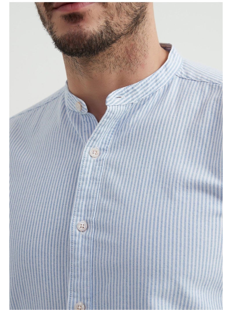 Chemise Col Mao Kebello Bleu ciel - Kiabi