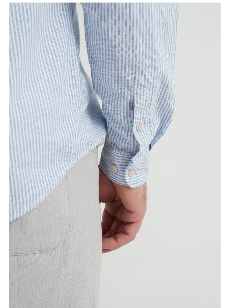 Chemise Col Mao Kebello Bleu ciel - Kiabi