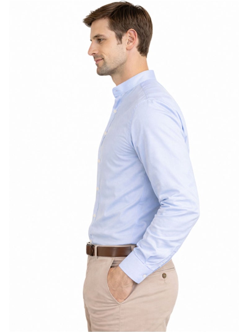 Chemise Col Mao Kebello Bleu ciel - Kiabi