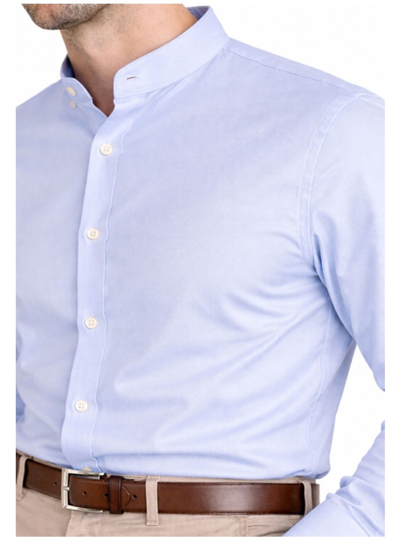 Chemise Col Mao Kebello Bleu ciel - Kiabi