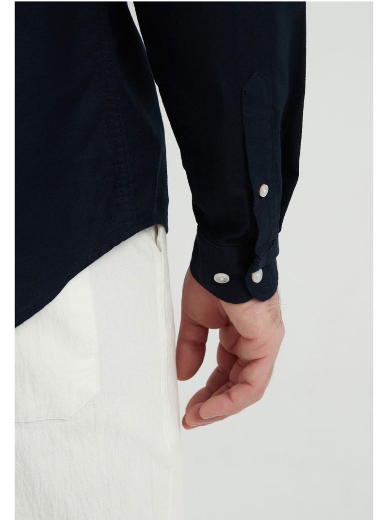Chemise Col Mao Kebello Bleu marine - Kiabi