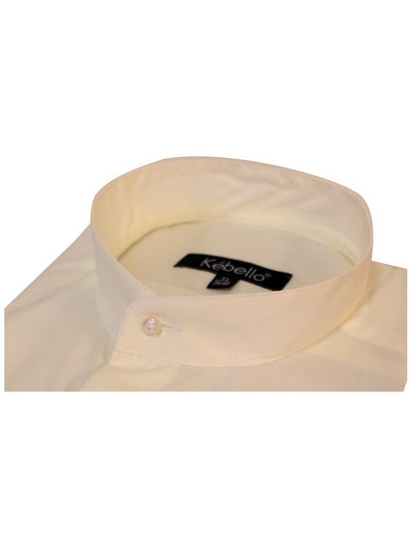 Chemise col mao Kebello Ecru - Kiabi