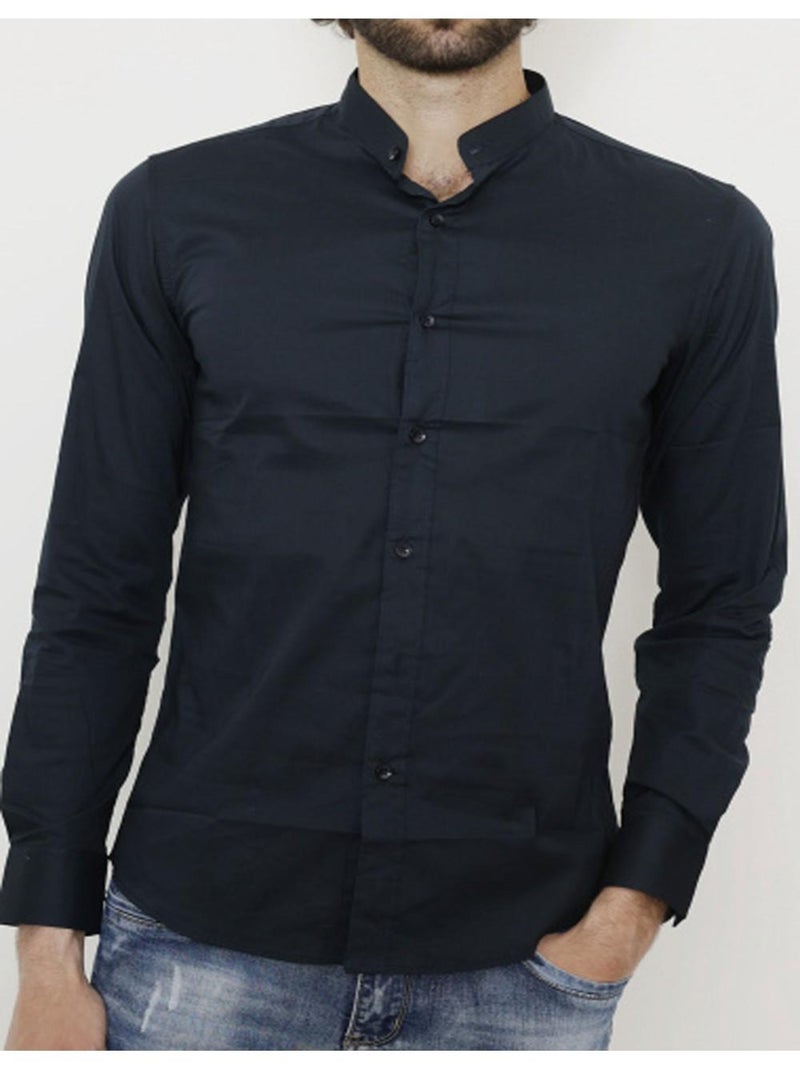 Chemise Col Mao Kebello Noir Noir - Kiabi