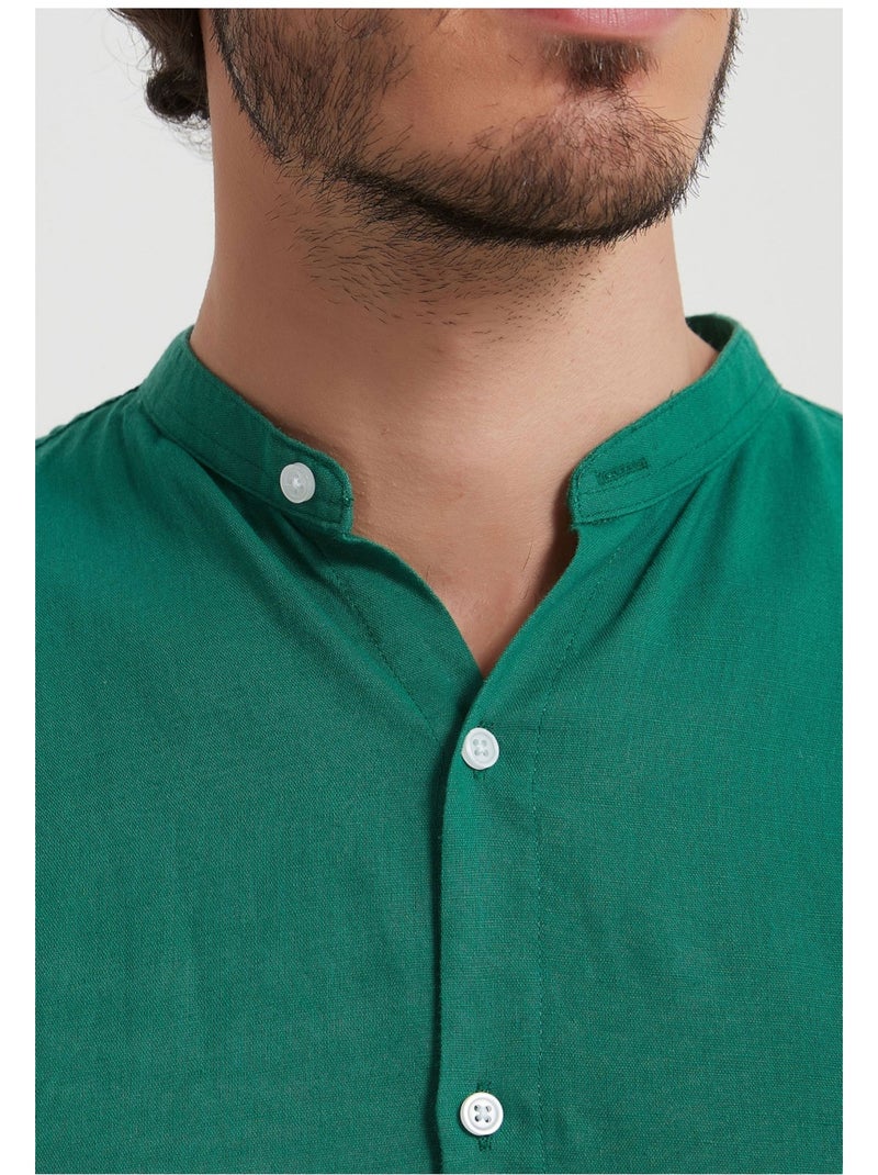 Chemise Col Mao Kebello Vert - Kiabi