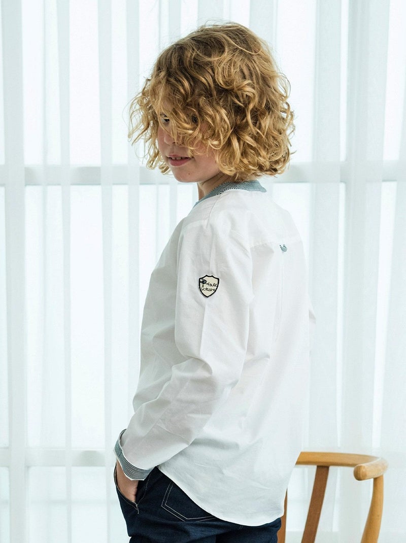 Chemise  Col Mao pour   RIMBAUD - La Faute à Voltaire Blanc - Kiabi