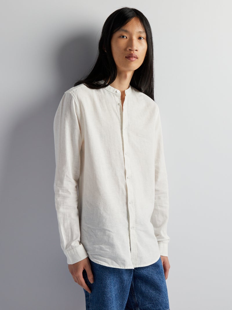 Chemise col mao uni blanc - Kiabi