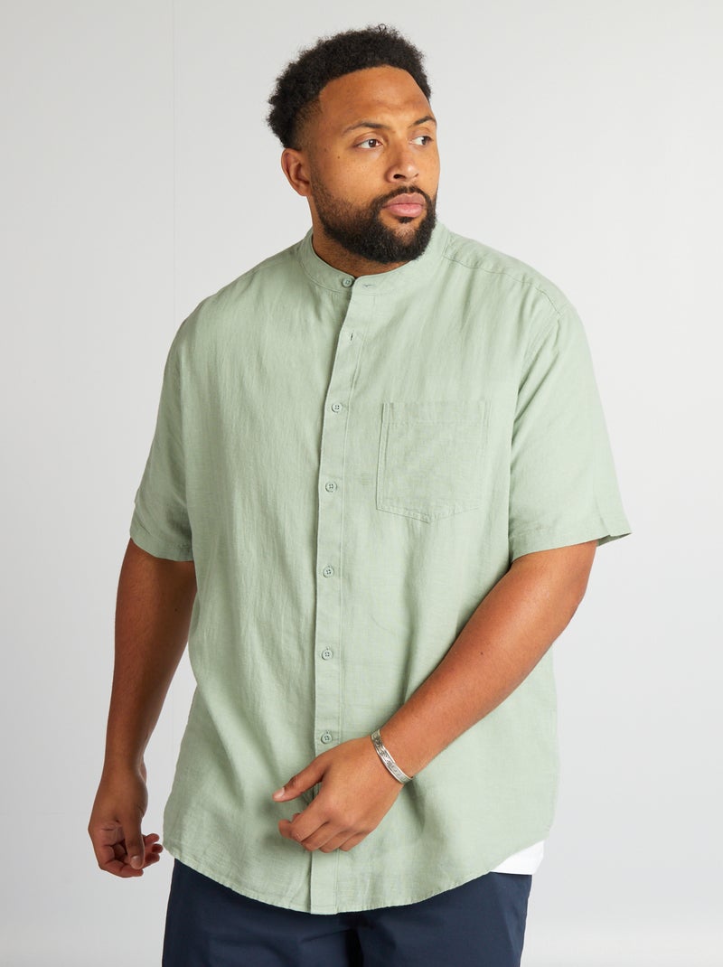 Chemise col mao Vert - Kiabi