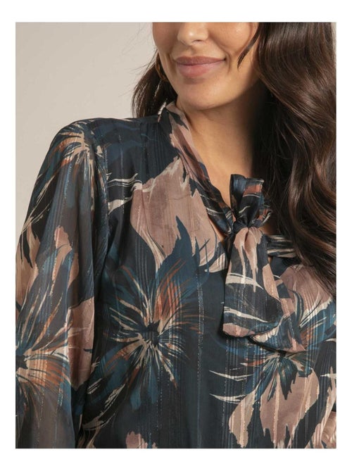 Chemise col noeud motifs ORTENSE - Kiabi