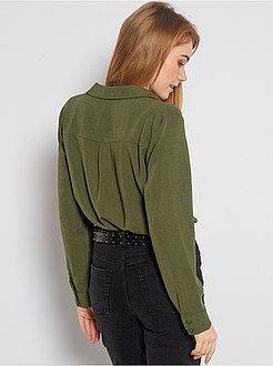 Chemise col plat poche poitrine - Kiabi