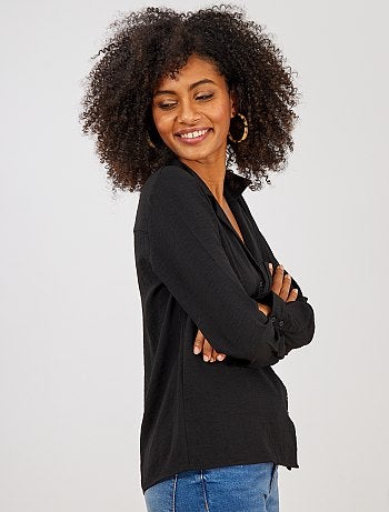 Chemise col plat poche poitrine - Kiabi