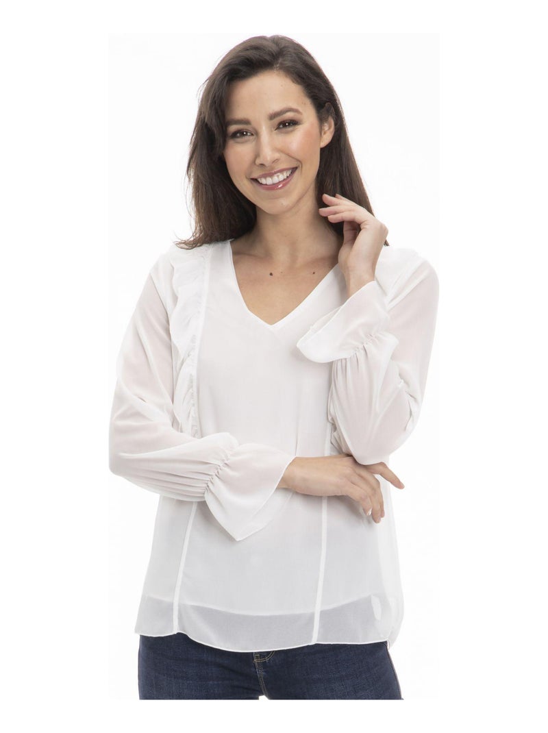 Chemise col tunisien CAROLE - Gérard Pasquier Blanc - Kiabi