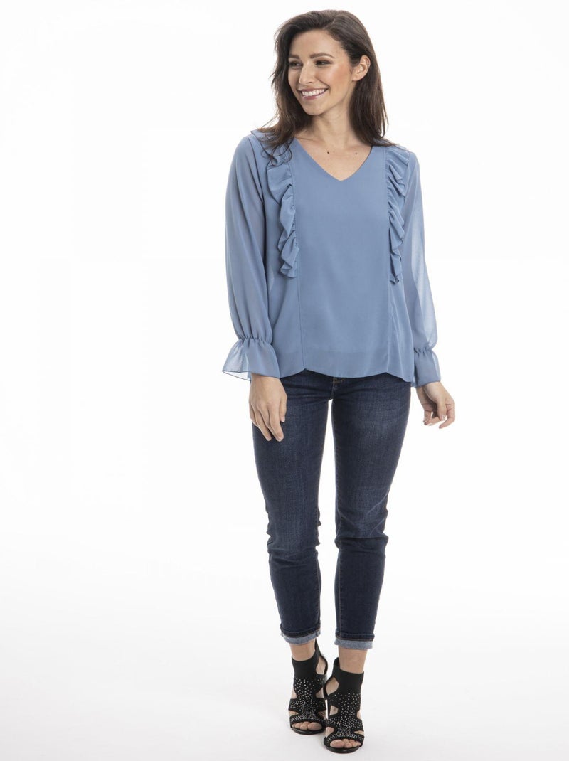 Chemise col tunisien CAROLE - Gérard Pasquier Bleu foncé - Kiabi