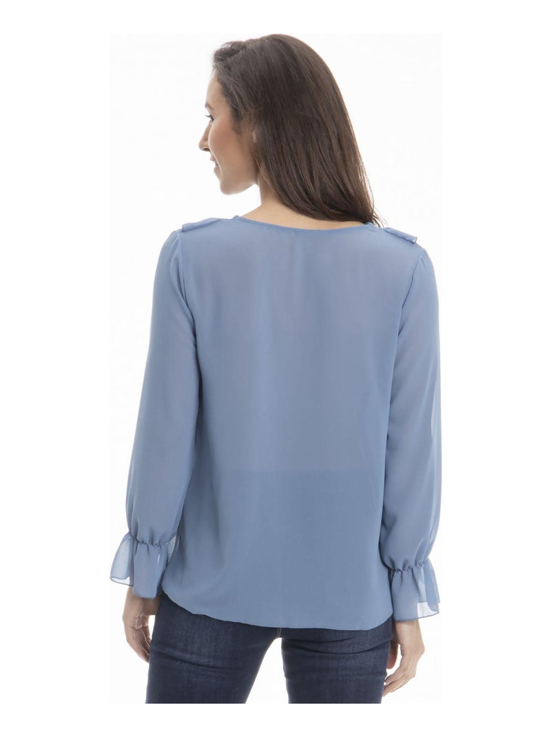 Chemise col tunisien CAROLE - Gérard Pasquier Bleu foncé - Kiabi