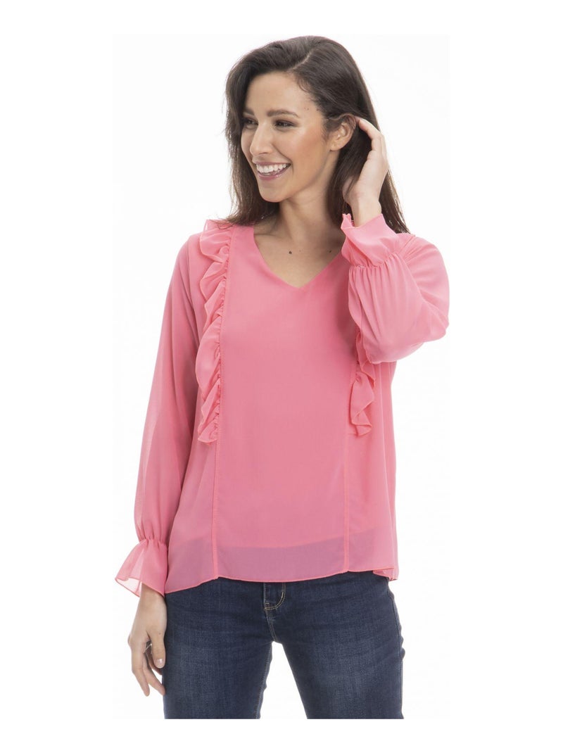 Chemise col tunisien CAROLE - Gérard Pasquier Rose - Kiabi