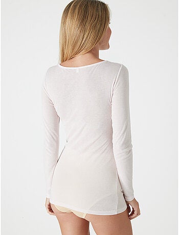 Chemise col v dentelle manches longues - daxon