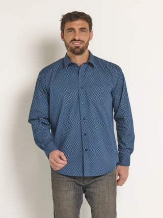 Chemise coton carreaux fantaisie