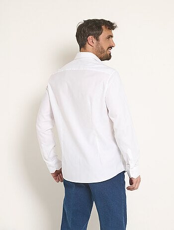 Chemise coton chic col semi italien - Afibel