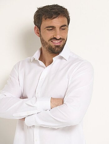 Chemise coton chic col semi italien - Afibel