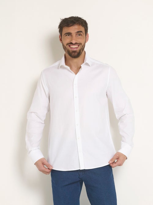 Chemise coton chic col semi italien - Afibel - Kiabi
