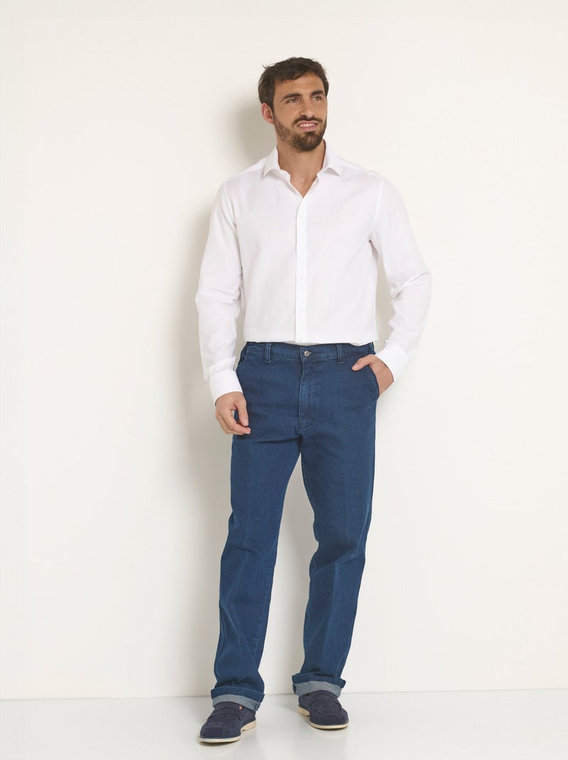 Chemise coton chic col semi italien - Afibel Blanc - Kiabi