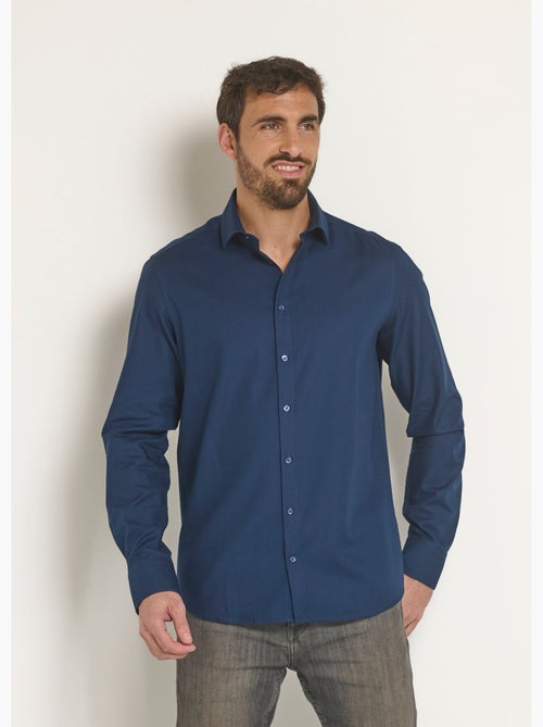 Chemise coton chic col semi italien - Afibel - Kiabi
