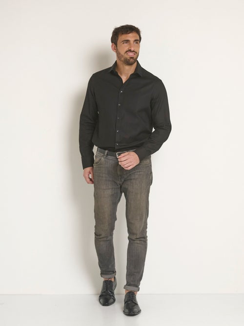Chemise coton chic col semi italien - Afibel - Kiabi