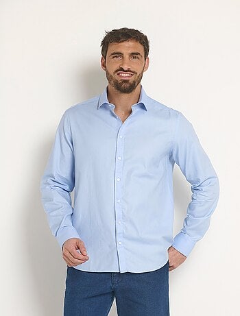 Chemise coton chic col semi italien