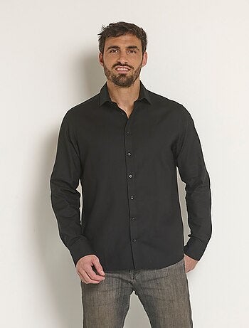 Chemise coton chic col semi italien