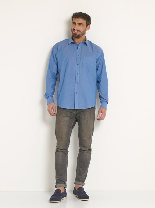 Chemise coton en chambray imprimé - Afibel - Kiabi